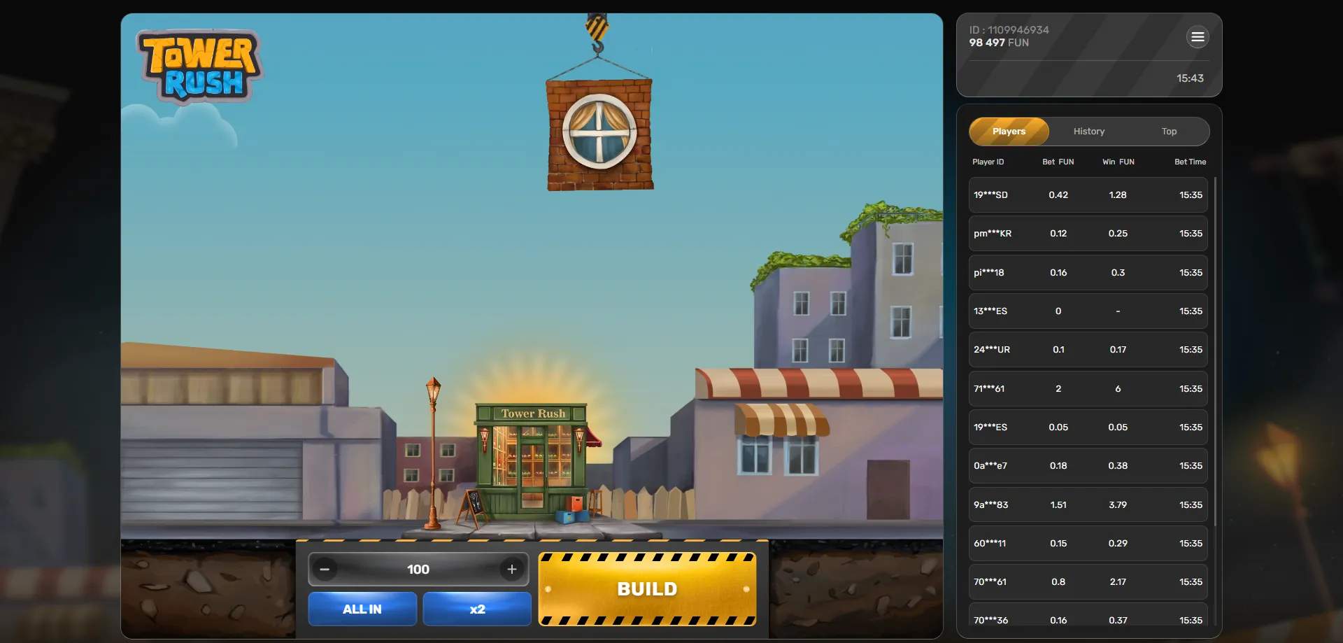 Deposit INR to play Tower Rush — UPI Paytm Skrill payment methods